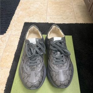 Gucci Charcoal Textured Sneakers